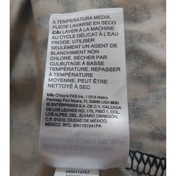 Chicos XL Leopard Print Long Sleeve Top Country Granny Core Y2K - Picture 4 of 7